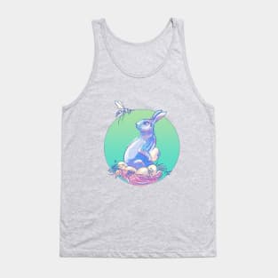 Cute Bunny with Easter Eggs in the nest of Flowers. Tank Top